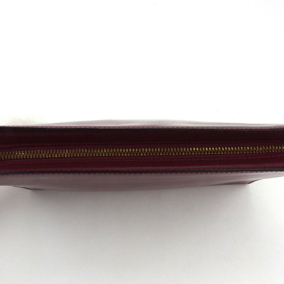 Cartier clutch bag mast line Bordeaux leather Auth used E1619 - Picture 7 of 8